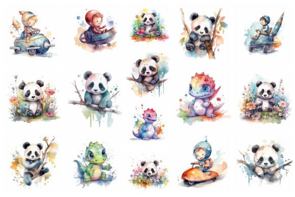 89 in 1 Watercolor Cute Animal & Kids: A Whimsical Design Bundle