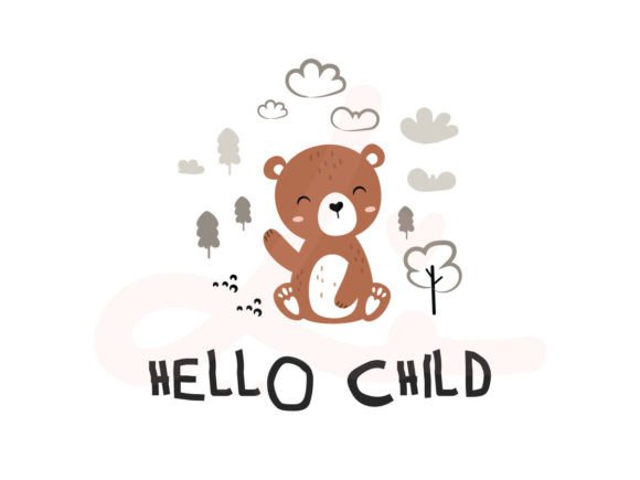 Animal Pattern with Cute Bear: A Playful Design Asset