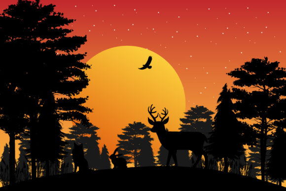 Animal Silhouette Landscape: Bold Type for Bold Stories