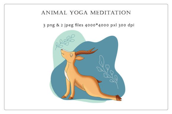 Animal Yoga Gazelle Clipart: Elegant PNG Graphics for Modern Design