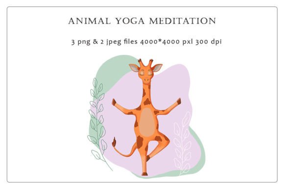 Animal Yoga, Giraffe: A Whimsical Design Asset for Creative Projects