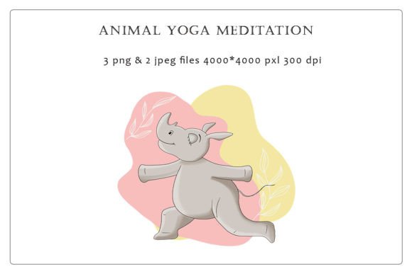 Animal Yoga Rhinoceros Clipart: A Design Asset for Calm & Creative Projects