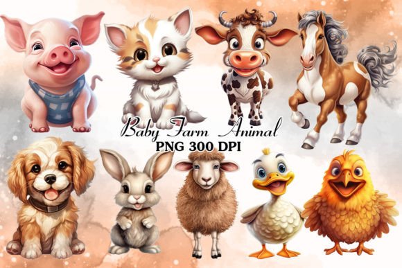 Charming Farm Friends: Elevate Your Projects with Baby Animal Clipart