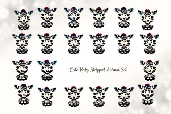 Cute Baby Stripped Animal Set: Design Guide for Creators