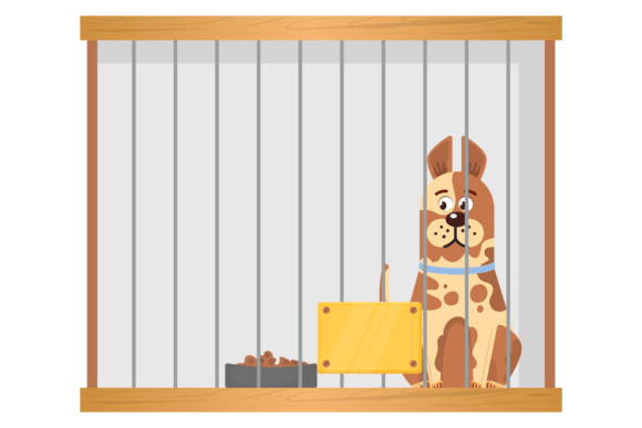 Homeless Animal Shelter Cage with Sad Ca: More Than a Font