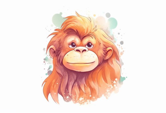 Orangutan Kawaii Animal: Adorable Digital Art for Creators