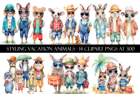 Styling Vacation Animal Clipart for Creative Projects