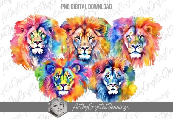 Watercolor Colorful Animal Lion PNG: Bold Art for Creators