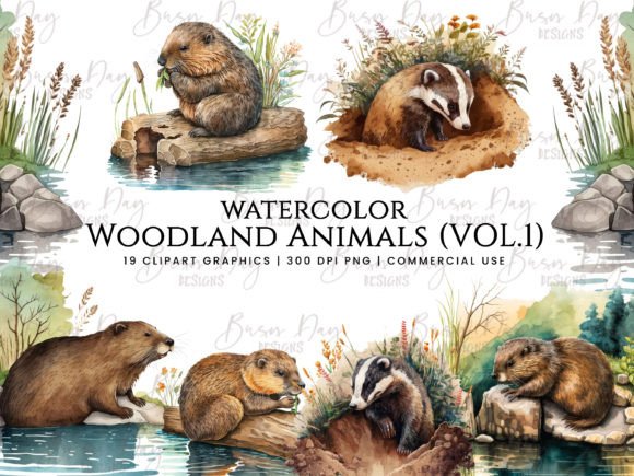 Woodland Magic: Using Watercolor Animal Clipart in Your Designs