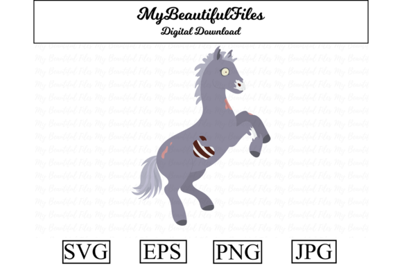 Zombie Animal - Horse: Unleash a Unique Graphic for Your Projects